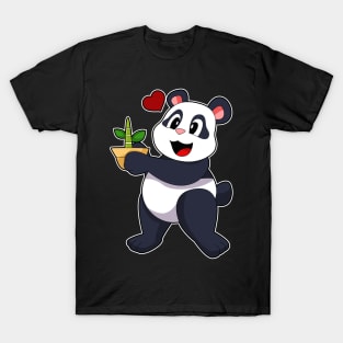 Panda with Bamboo Flower T-Shirt